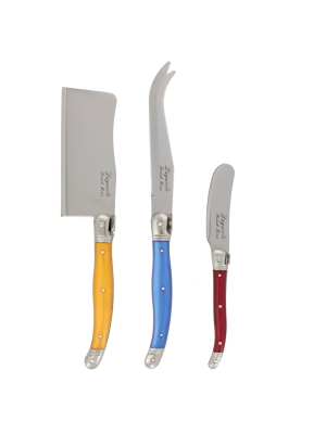 3pc Stainless Steel Laguiole Cheese Knife Set - French Home