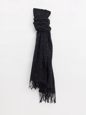 Asos Design Neppy Scarf With Tassels In Black