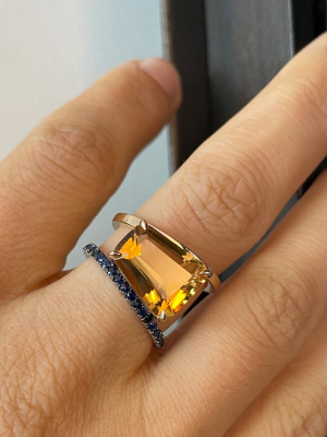 Citrine & Sapphire Pera Ring