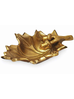 Julia Knight Oak Leaf 6" Petite Bowl In Gold