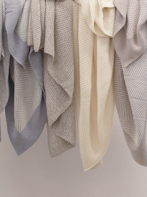 Light Grey Knotted Throw