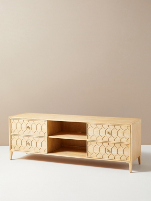 Textured Trellis Media Console