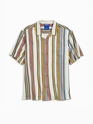 Without Walls Patterned Stripe Short Sleeve Button-down Shirt