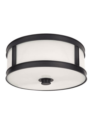 Patterson 2 Light Flush Mount Old Bronze