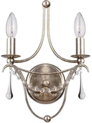 Metro 2 Light Antique Silver Sconce Iii