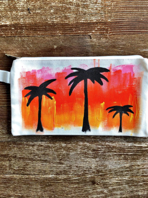 'palms' Painted Pouch