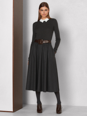 Eugenia Virgin Wool Flannel A-line Skirt