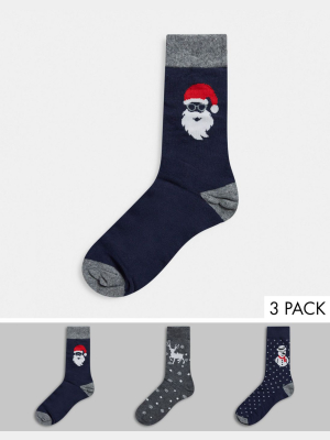 Jack & Jones 3-pack Giftbox Christmas Socks