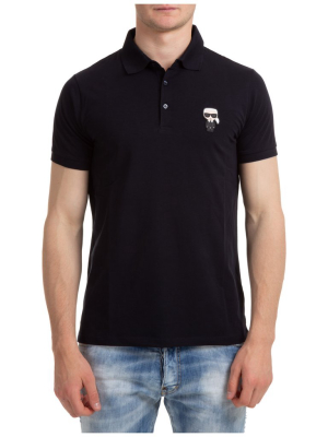 Karl Lagerfeld Ikonik Logo Patched Polo Shirt