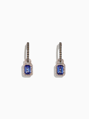 Effy Tanzanite Royale 14k Rose Gold Tanzanite And Diamond Earrings, 2.22 Tcw