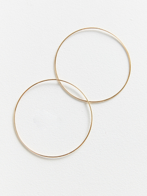 18k Gold + Sterling Silver Plated Large Hoop Earring