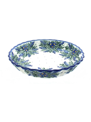 Blue Rose Polish Pottery Hyacinth Pie Plate