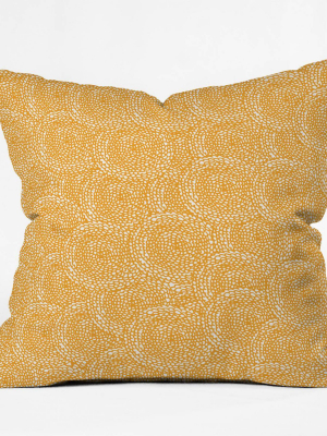 Julia Da Rocha Dahlias Throw Pillow Yellow - Deny Designs