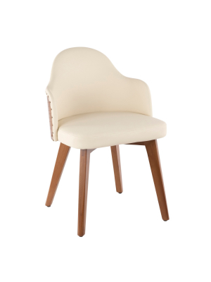 Ahoy Mid-century Modern Chair Cream/walnut - Lumisource