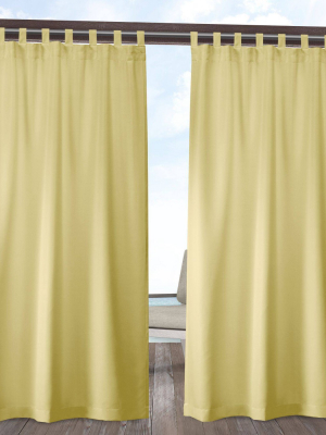 Set Of 2 Indoor/outdoor Solid Cabana Tab Top Window Curtain Panel - Exclusive Home