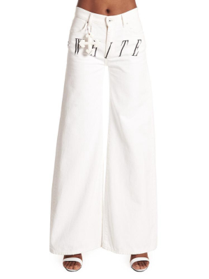 Off-white Logo Print Flared Jeans