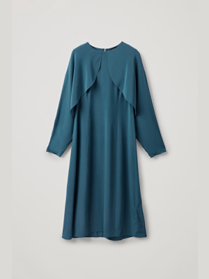 Silk Dress With Open Sleeves
