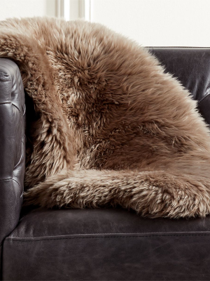 Brown Sheepskin Throw