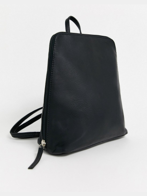 Asos Design Clean Leather Backpack