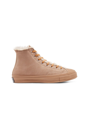 Converse Chuck 70 Hi Shearling Sneakers In Iced Coffee