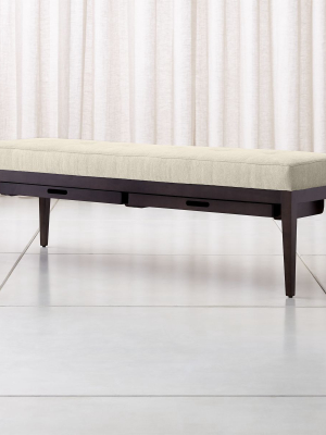 Nash Large Tufted Bench With Tray