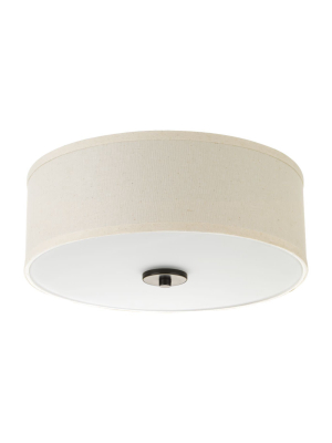 Progress Lighting P3696-led Inspire Light 13" Wide Integrated Led Flush Mount Drum Ceiling Fixture With Off White