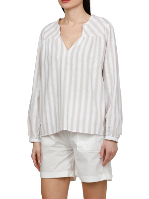 Woolrich Striped V-neck Blouse