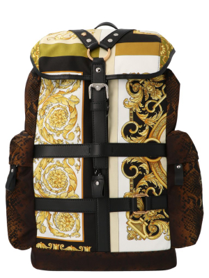 Versace Bondage Barocco Mosaic Print Backpack