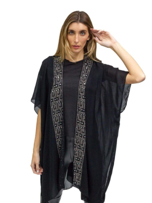 Geometric Border Kimono