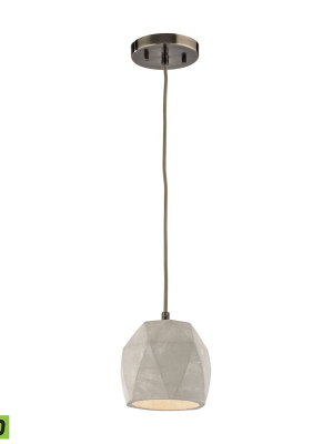 Urban Form 1-light 6 X 5 X 5 Mini Pendant In Black Nickel With Natural Concrete Shade - Includes Led Bulb