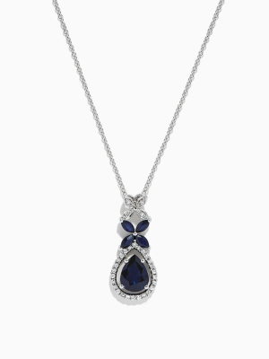 Effy Royale Bleu 14k White Gold Sapphire And Diamond Pendant, 1.65 Tcw