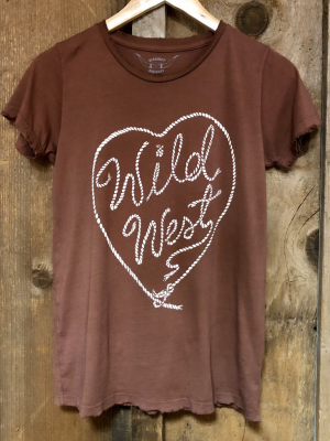 Wild West Womens Tee Rust/wht