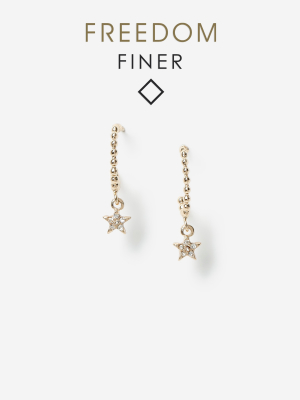 **star Drop Hoop Earrings