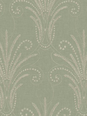 Candlewick Wallpaper In Green And Beige From The Norlander Collection By York Wallcoverings