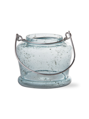 Tag Luna Hanging Tealight Holder Aqua Glass Candle Holder For Standard Size Tealight Votive Or Led Candle Home Décor