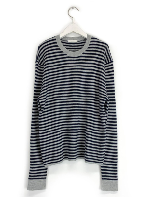 Striped Cashmere Ls Sweater