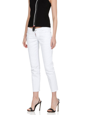 Dsquared2 Logo Patch Cropped Jeans