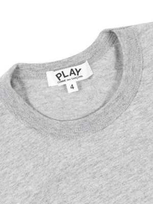 Comme Des Garcons Play Kid's Black Emblem T-shirt - Grey