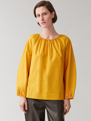 Cotton Top With Gathered Neck