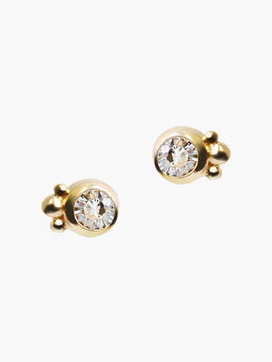 White Topaz Bonheur Stud Earrings