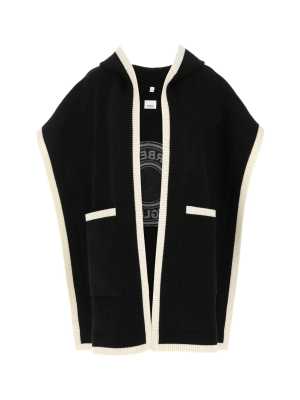 Burberry Logo Knit Hooded Cape