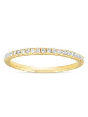 Pompeii3 1/10ct Lab Created Diamond Wedding Ring Womens Stackable Band 10k Yellow Gold