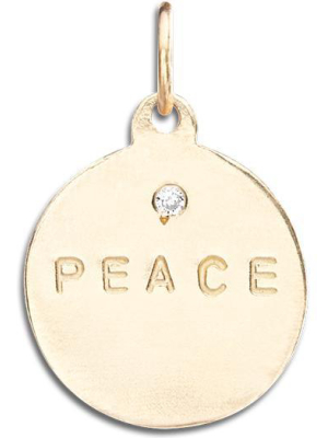 "peace" Disk Charm With Diamond