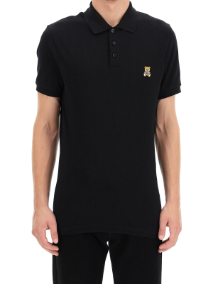 Moschino Teddy Logo Patched Slim-fit Polo Shirt