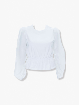 Plus Size Peasant-sleeve Top