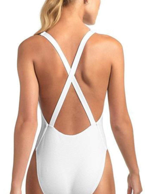 Vitamin A Biorib Alana Full Coverage One Piece Swimsuit In White