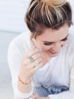 14kt Rose Gold Diamond Base Labradorite Ring