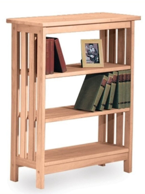 Wood Mission 36 Inches 3 Shelf Bookcase In Unfinished Brown - International Concepts