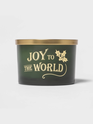 15oz Holiday Sentiment Decal Glass Jar Candle 'joy To The World' - Threshold™