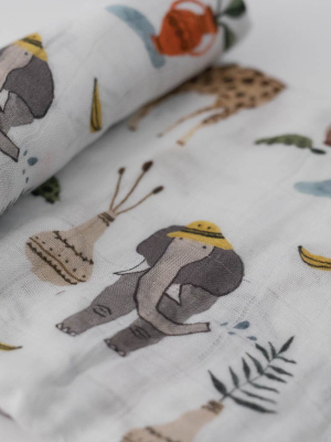 Deluxe Muslin Swaddle Blanket - Safari Social